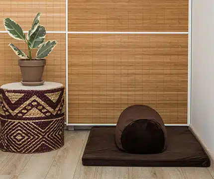 brown velvet yoga cushion set floor cushion buckwheat filling