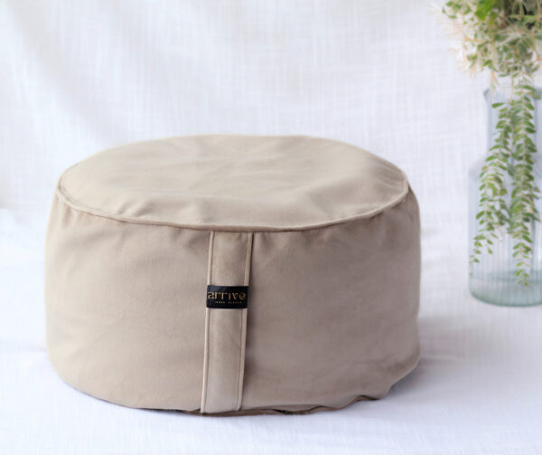 Big Zafu cushion Beige velvet meditation cushion