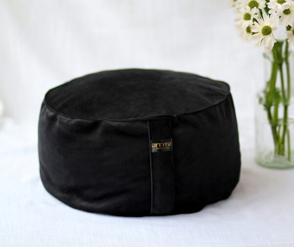 Big Zafu cushion Goth Black round meditation cushion flour pouf