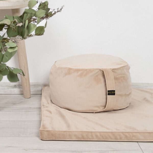 Beige Meditation cushion Set zafu & zabuton