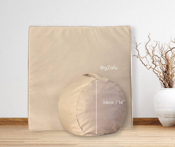 Beige Meditation cushion Set zafu & zabuton - Image 6