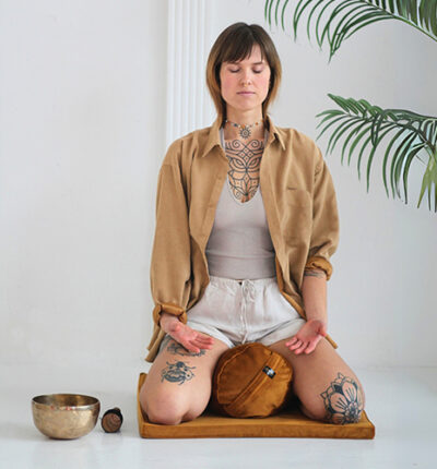 Gold velvet Meditation cushion Set zafu & zabuton