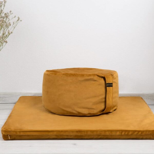 Gold velvet Meditation cushion Set zafu & zabuton