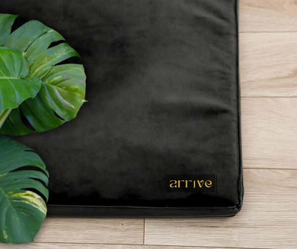 Zabuton Black velvet floor cushion meditation mat