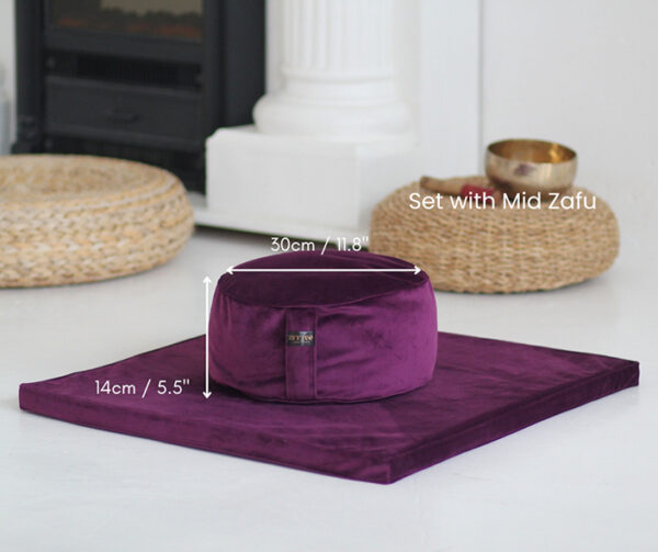 Purple velvet Zabuton velvet floor cushion meditation mat
